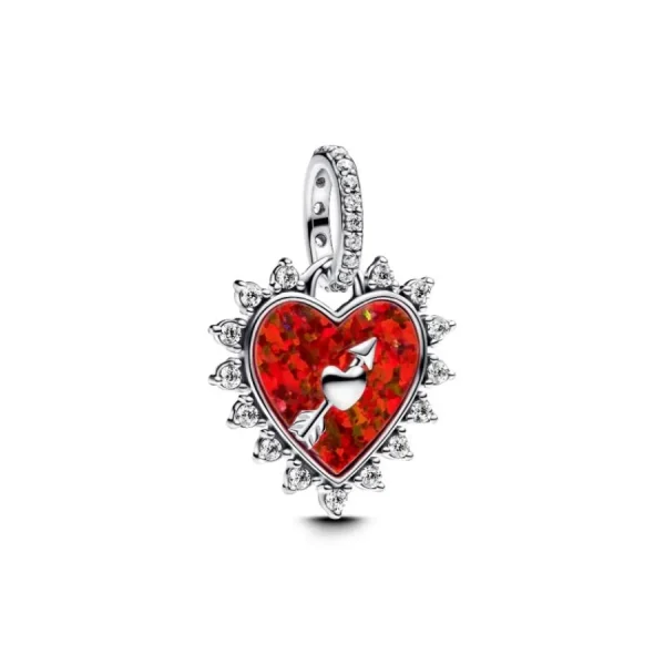 Anhänger*Pandora Charm-Anhänger Damen Drehbarer Pfeil Herz Silber 793667C01