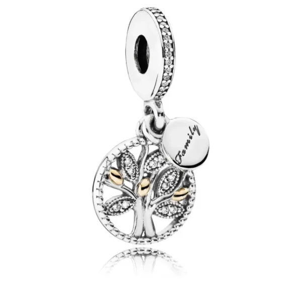 Anhänger*Pandora Charm-Anhänger Damen Sparkling Family Tree Silber Gold 791728CZ