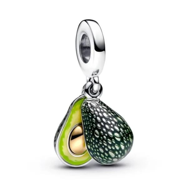 Anhänger*Pandora Charm-Anhänger Damen Avocado Grün Sterling-Silber Vergoldet