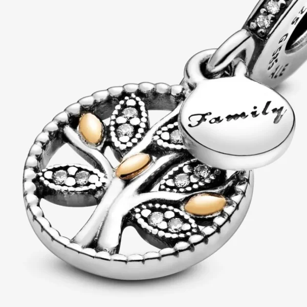 Anhänger*Pandora Charm-Anhänger Damen Sparkling Family Tree Silber Gold 791728CZ