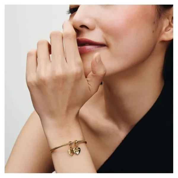 Anhänger*Pandora Charm-Anhänger Damen Doppeltes Herz Vergoldet 769187C01