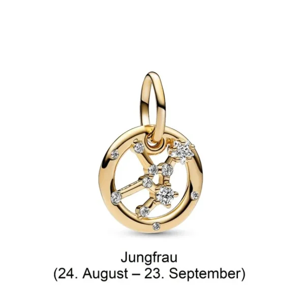 Anhänger*Pandora Charm-Anhänger Damen Sternzeichen mit Zirkonia Vergoldet
