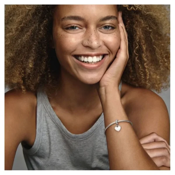 Anhänger*Pandora Charm-Anhänger Damen Gravierbar Herz Sterling-Silber 798761C01