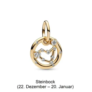 Anhänger*Pandora Charm-Anhänger Damen Sternzeichen mit Zirkonia Vergoldet