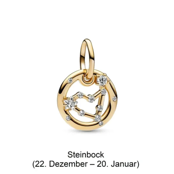 Anhänger*Pandora Charm-Anhänger Damen Sternzeichen mit Zirkonia Vergoldet