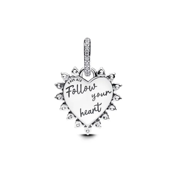 Anhänger*Pandora Charm-Anhänger Damen Drehbarer Pfeil Herz Silber 793667C01