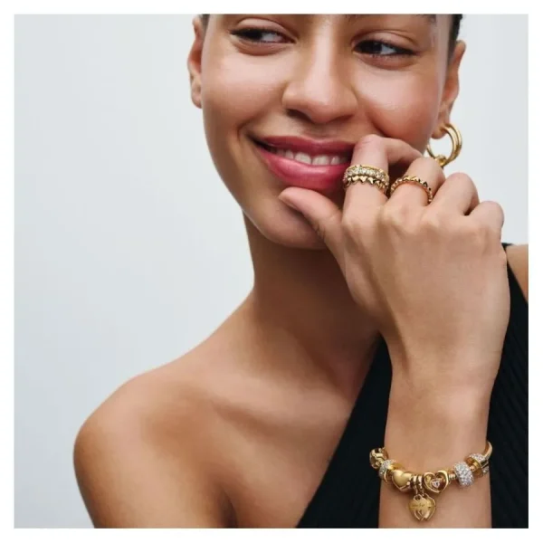 Anhänger*Pandora Charm-Anhänger Damen Doppeltes Herz Vergoldet 769187C01