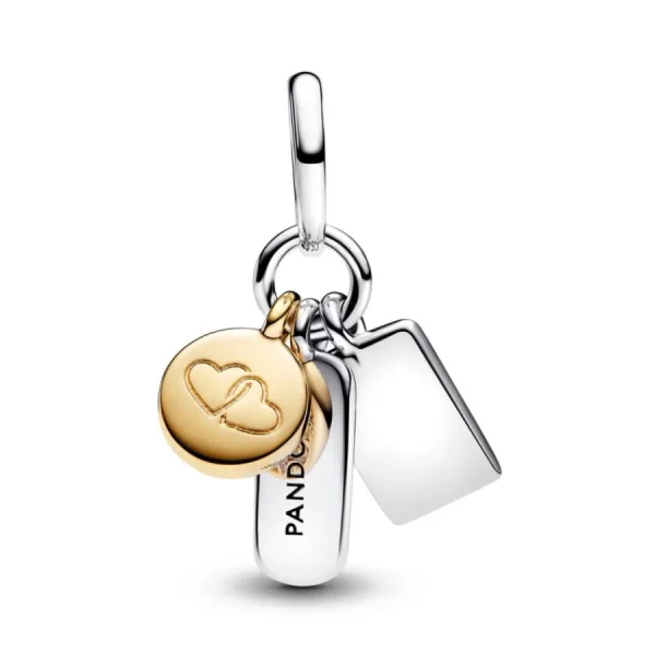 Anhänger*Pandora Charm-Anhänger Damen Freundschaft Zirkon Silber Vergoldet 763436C01