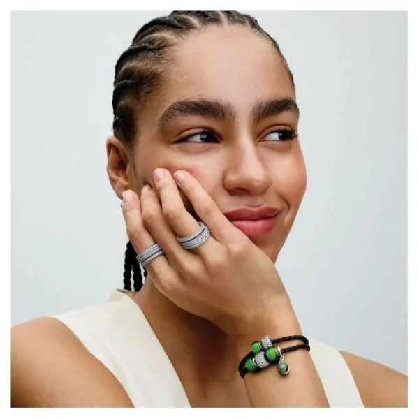 Anhänger*Pandora Charm-Anhänger Damen Avocado Grün Sterling-Silber Vergoldet