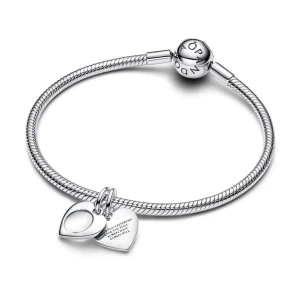 Anhänger*Pandora Charm-Anhänger Damen Gravierbares Herz Lupe Silber 793671C00