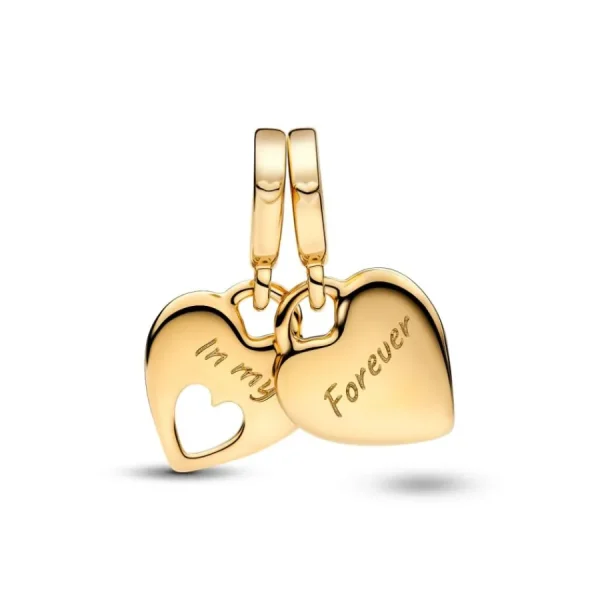 Anhänger*Pandora Charm-Anhänger Damen Doppeltes Herz Vergoldet 769187C01