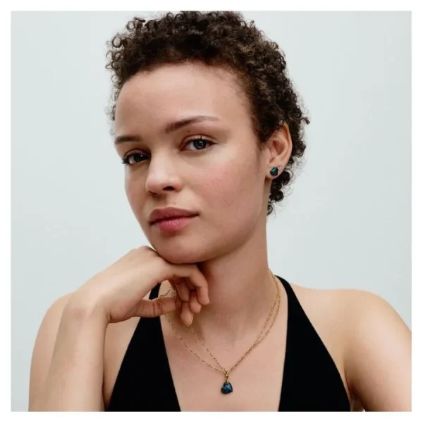 Anhänger*Pandora Charm-Anhänger Damen Herz Opal Grün Vergoldet 763348C01