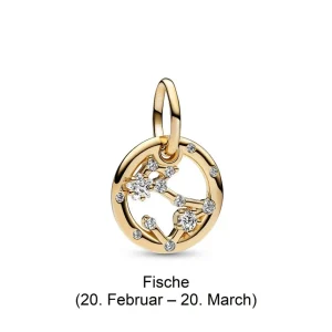 Anhänger*Pandora Charm-Anhänger Damen Sternzeichen mit Zirkonia Vergoldet