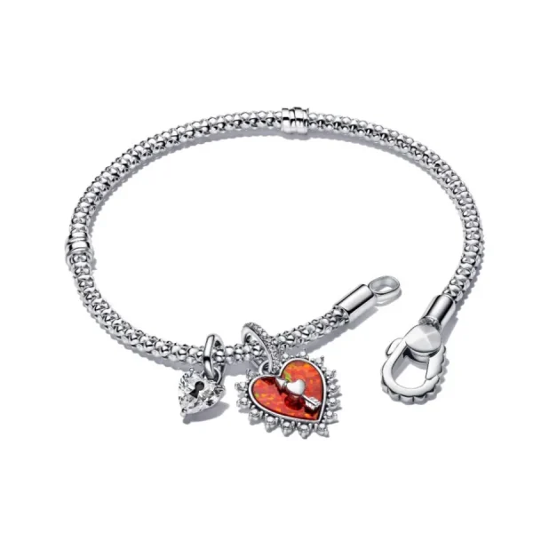 Anhänger*Pandora Charm-Anhänger Damen Drehbarer Pfeil Herz Silber 793667C01