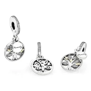Anhänger*Pandora Charm-Anhänger Damen Sparkling Family Tree Silber Gold 791728CZ