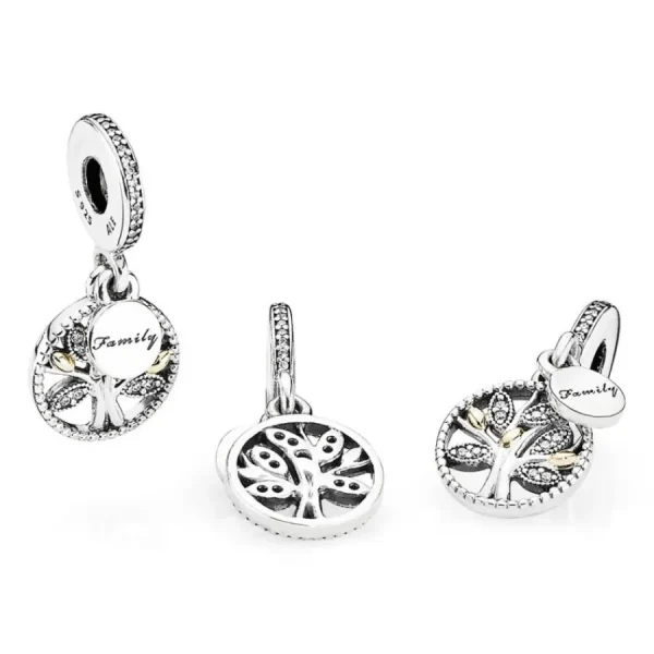 Anhänger*Pandora Charm-Anhänger Damen Sparkling Family Tree Silber Gold 791728CZ