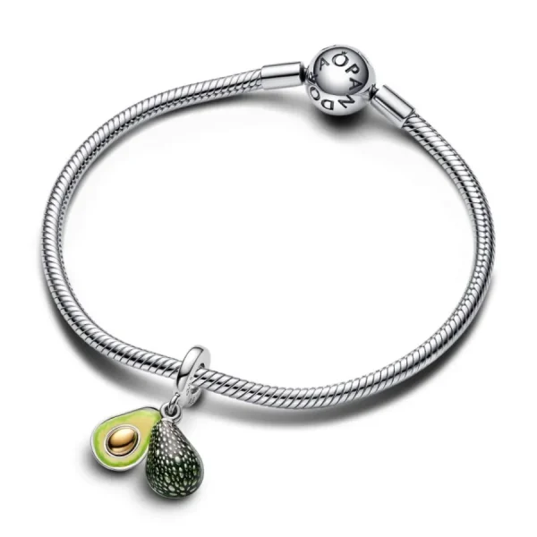 Anhänger*Pandora Charm-Anhänger Damen Avocado Grün Sterling-Silber Vergoldet