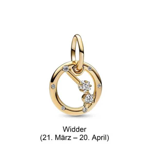 Anhänger*Pandora Charm-Anhänger Damen Sternzeichen mit Zirkonia Vergoldet