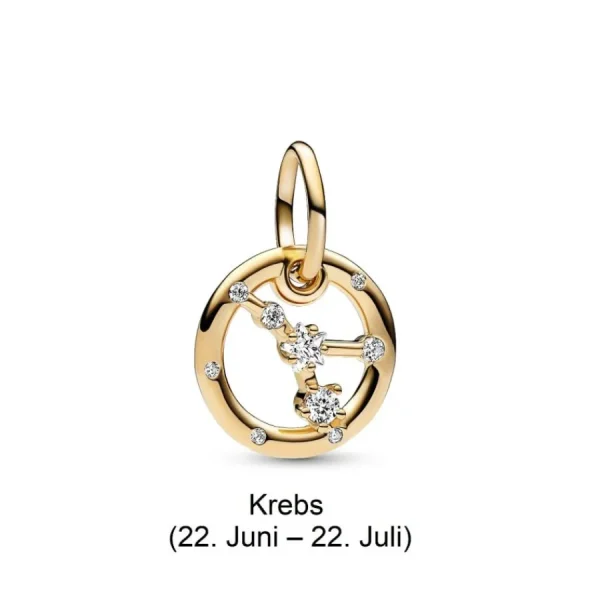 Anhänger*Pandora Charm-Anhänger Damen Sternzeichen mit Zirkonia Vergoldet