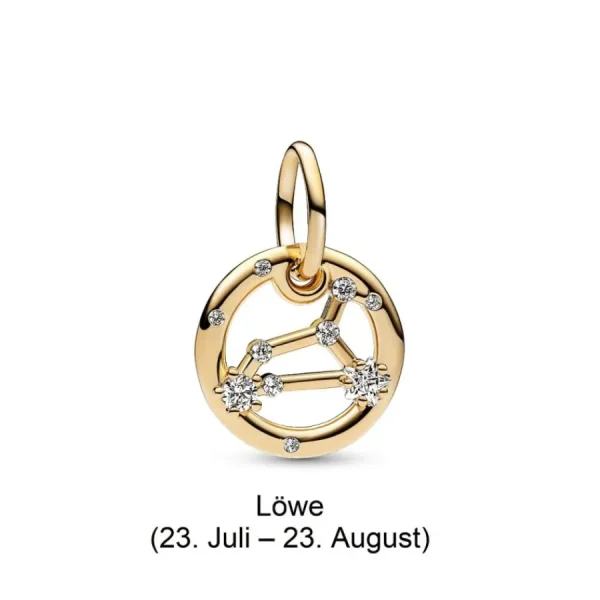 Anhänger*Pandora Charm-Anhänger Damen Sternzeichen mit Zirkonia Vergoldet