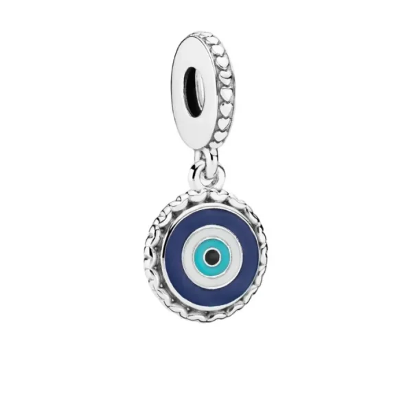Anhänger*Pandora Charm-Anhänger Evil Eye Blau Silber 792018_E009