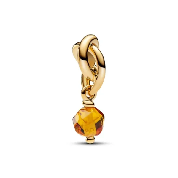 Anhänger*Pandora Charm-Anhänger Gelber Ewigkeitskreis November Vergoldet 763462C11
