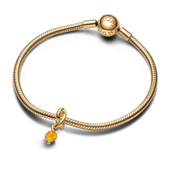 Anhänger*Pandora Charm-Anhänger Gelber Ewigkeitskreis November Vergoldet 763462C11