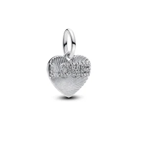 Anhänger*Pandora Charm-Anhänger Gravierbar Love-Herz Zirkonia Silber 793604C01