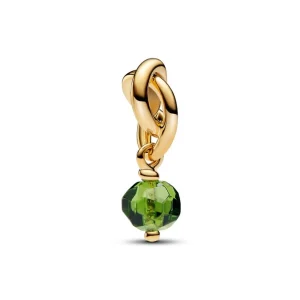 Anhänger*Pandora Charm-Anhänger Grüner Ewigkeitskreis August Vergoldet 763462C08