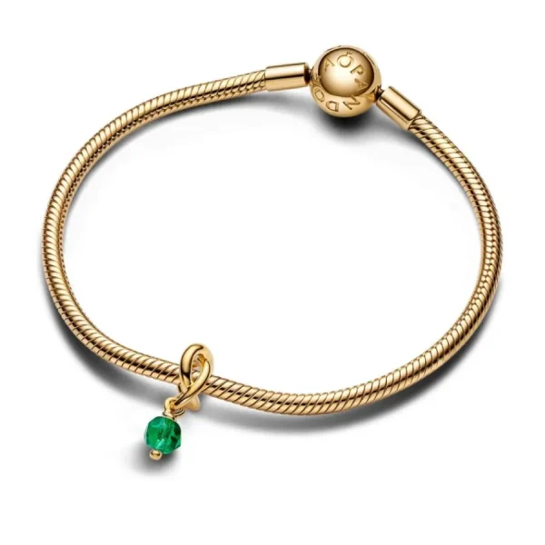 Anhänger*Pandora Charm-Anhänger Grüner Ewigkeitskreis Mai Vergoldet 763462C05