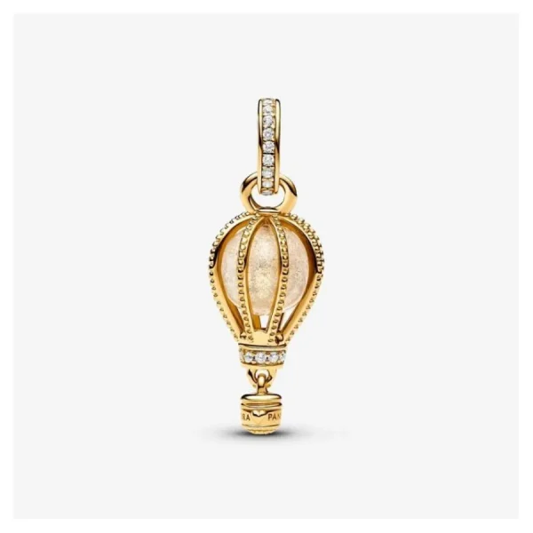 Anhänger*Pandora Charm-Anhänger Heißluftballon Murano-Glas Vergoldet 769434C01