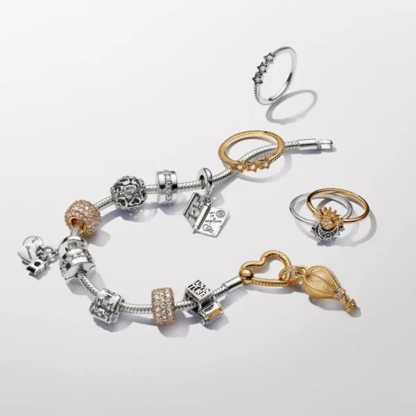 Anhänger*Pandora Charm-Anhänger Heißluftballon Murano-Glas Vergoldet 769434C01