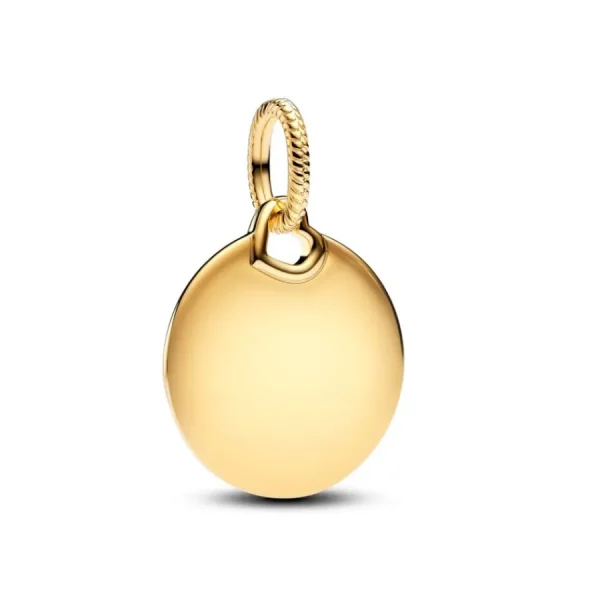 Anhänger*Pandora Charm-Anhänger Kreisform Gravierbar Vergoldet 368610C00