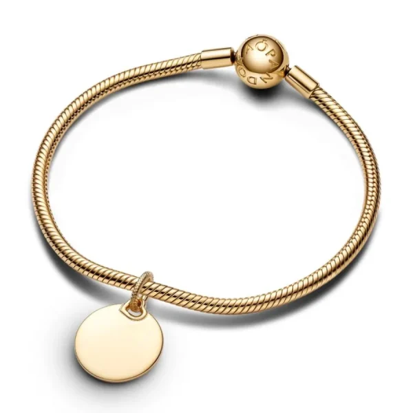 Anhänger*Pandora Charm-Anhänger Kreisform Gravierbar Vergoldet 368610C00