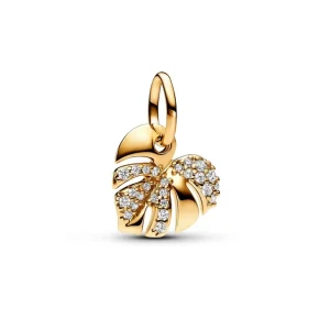 Anhänger*Pandora Charm-Anhänger Monstera Blatt Zirkonia Vergoldet 763349C01