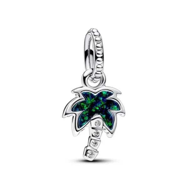 Anhänger*Pandora Charm-Anhänger Palme Opal Zirkonia Grün Silber 793352C01
