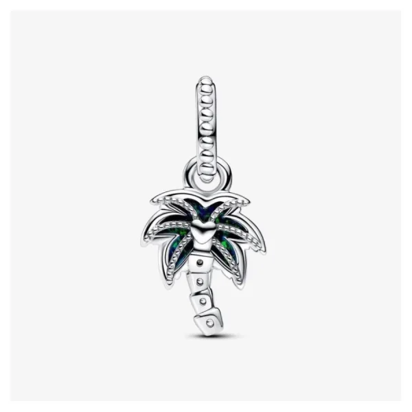 Anhänger*Pandora Charm-Anhänger Palme Opal Zirkonia Grün Silber 793352C01