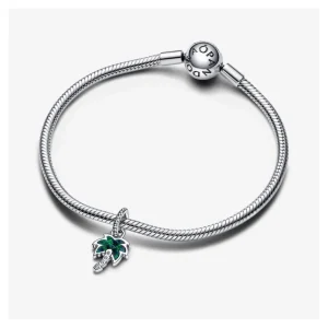 Anhänger*Pandora Charm-Anhänger Palme Opal Zirkonia Grün Silber 793352C01