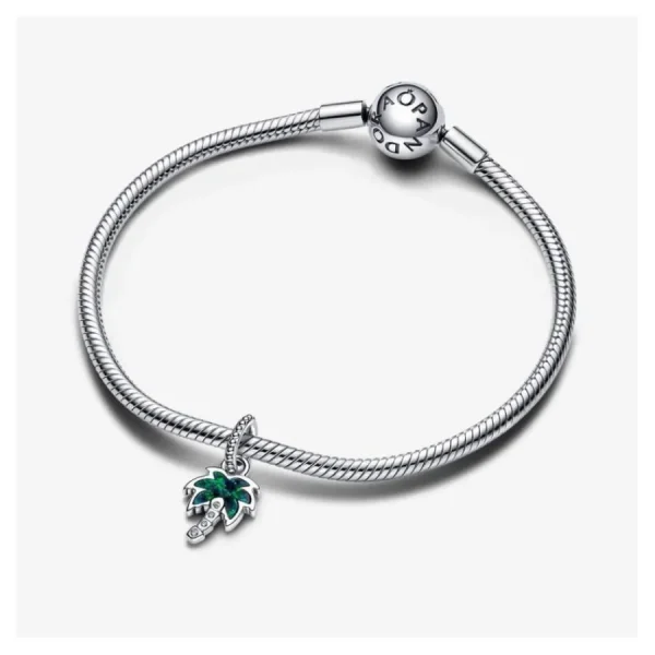 Anhänger*Pandora Charm-Anhänger Palme Opal Zirkonia Grün Silber 793352C01