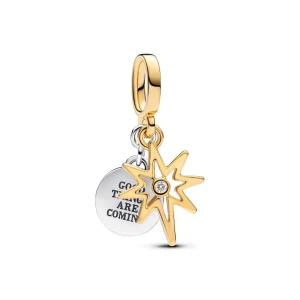 Anhänger*Pandora Charm-Anhänger Polarstern mit Diamanten Silber Vergoldet 763588C01