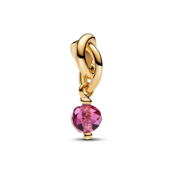 Anhänger*Pandora Charm-Anhänger Rosa Ewigkeitskreis October Vergoldet 763462C10