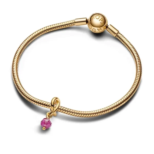 Anhänger*Pandora Charm-Anhänger Rosa Ewigkeitskreis October Vergoldet 763462C10