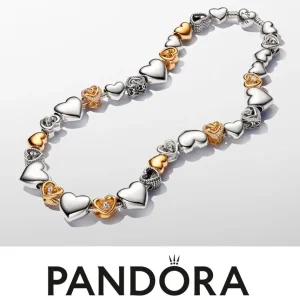Anhänger*Pandora Charm-Anhänger Rosa Ewigkeitskreis October Vergoldet 763462C10