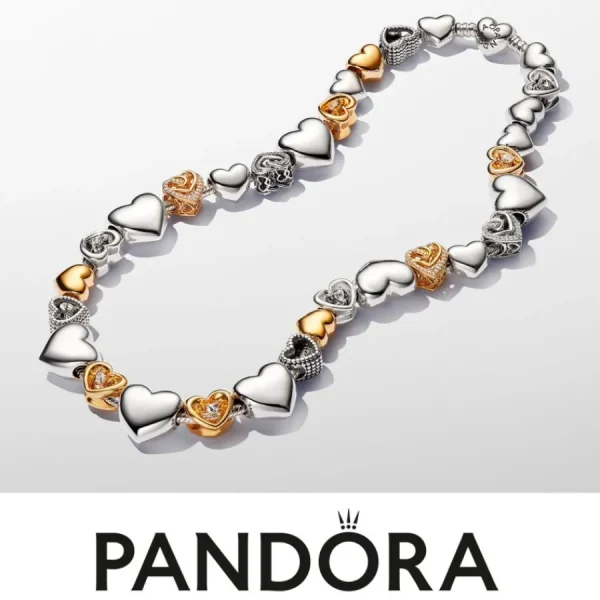 Anhänger*Pandora Charm-Anhänger Rosa Ewigkeitskreis October Vergoldet 763462C10