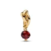 Anhänger*Pandora Charm-Anhänger Roter Ewigkeitskreis Januar Vergoldet 763462C01