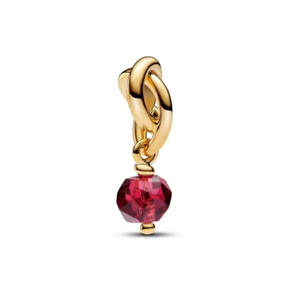 Anhänger*Pandora Charm-Anhänger Roter Ewigkeitskreis Juli Vergoldet 763462C07