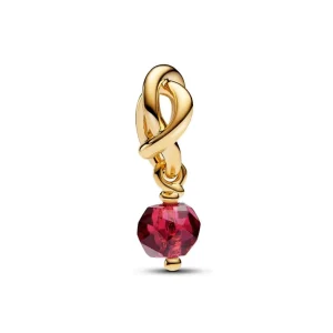 Anhänger*Pandora Charm-Anhänger Roter Ewigkeitskreis Juli Vergoldet 763462C07