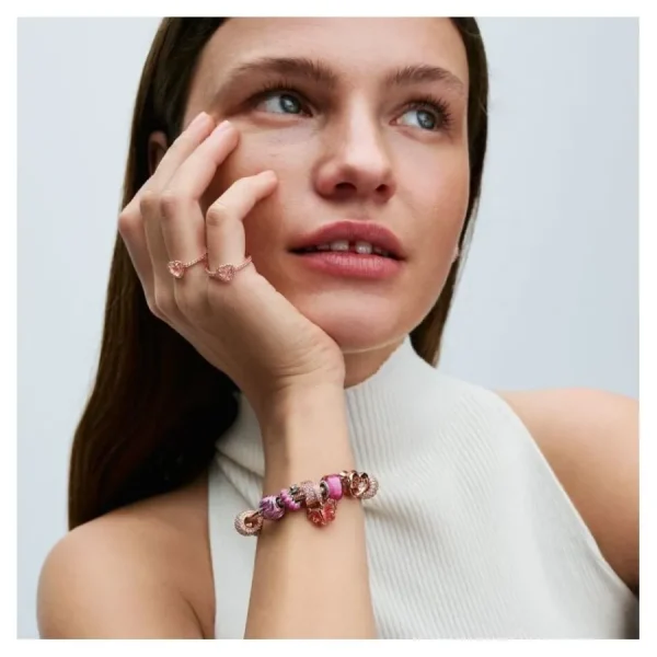 Anhänger*Pandora Charm-Anhänger Schmetterling Murano Gelb Rosé 782698C01