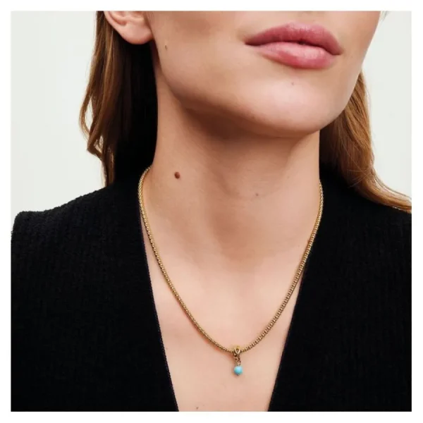 Anhänger*Pandora Charm-Anhänger Türkis Ewigkeitskreis Dezember Vergoldet 763462C12