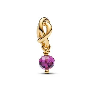 Anhänger*Pandora Charm-Anhänger Violetter Ewigkeitskreis Februar Vergoldet 763462C02